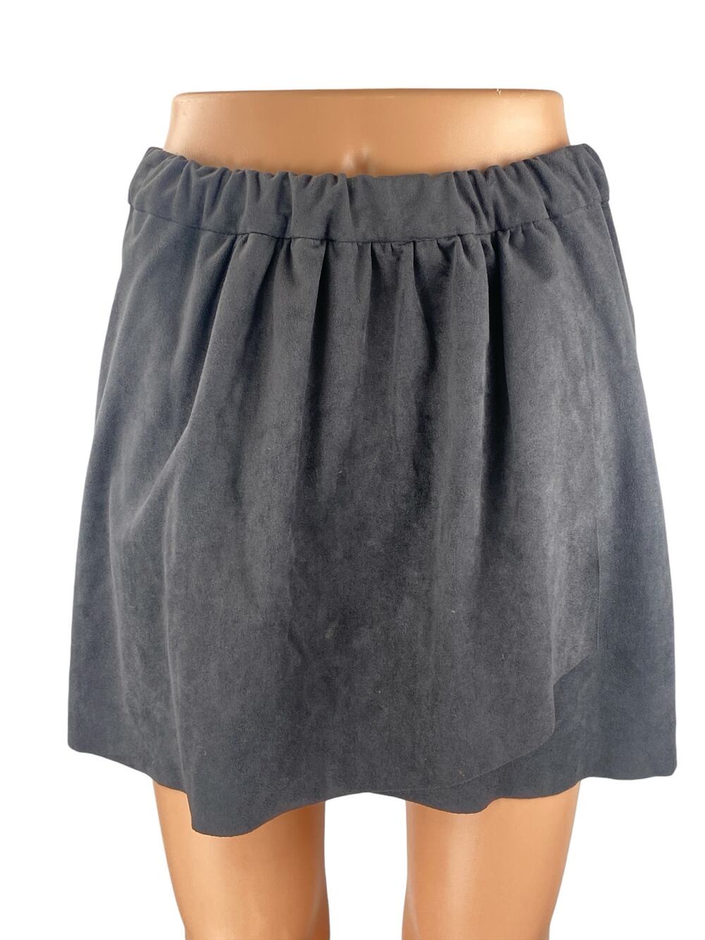 Aritzia Wilfred Free Nescher Women's Gray Faux Suede Wrap Mini A-Line Skirt XS